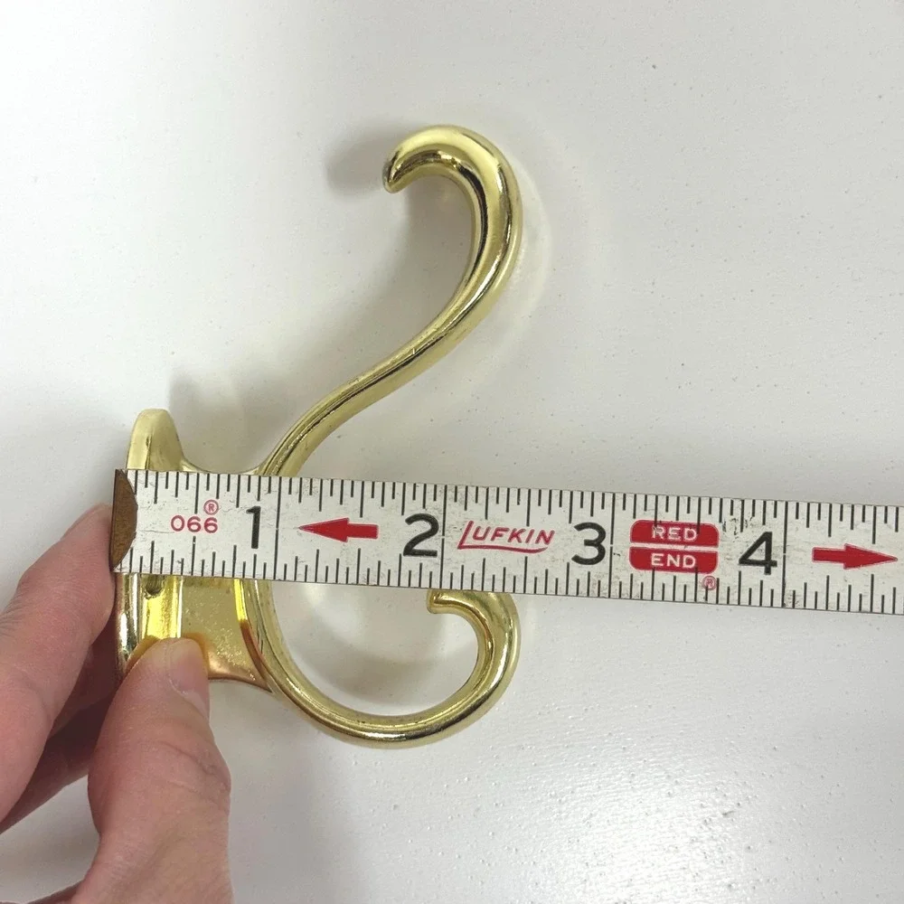 lacquered brass wall hooks- set of 2 double hooks